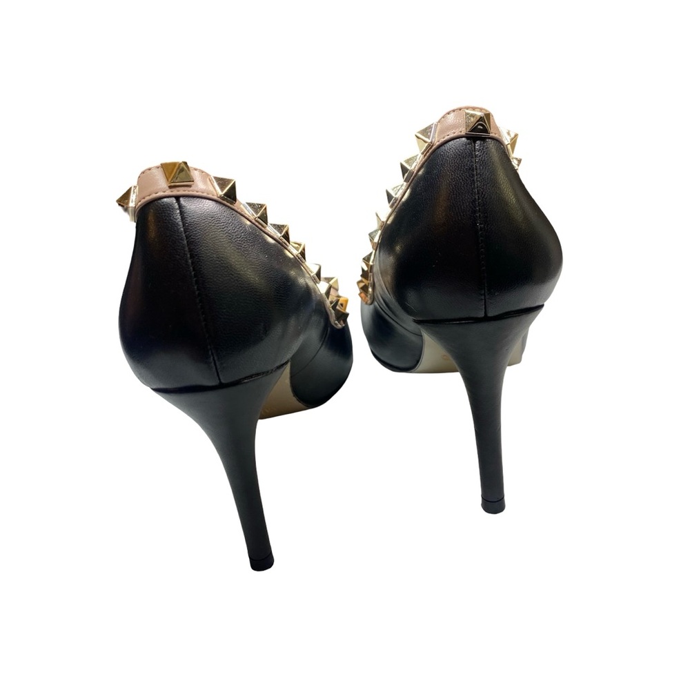 Valentino Black and Gold Studded Heels - Picture 10 of 11